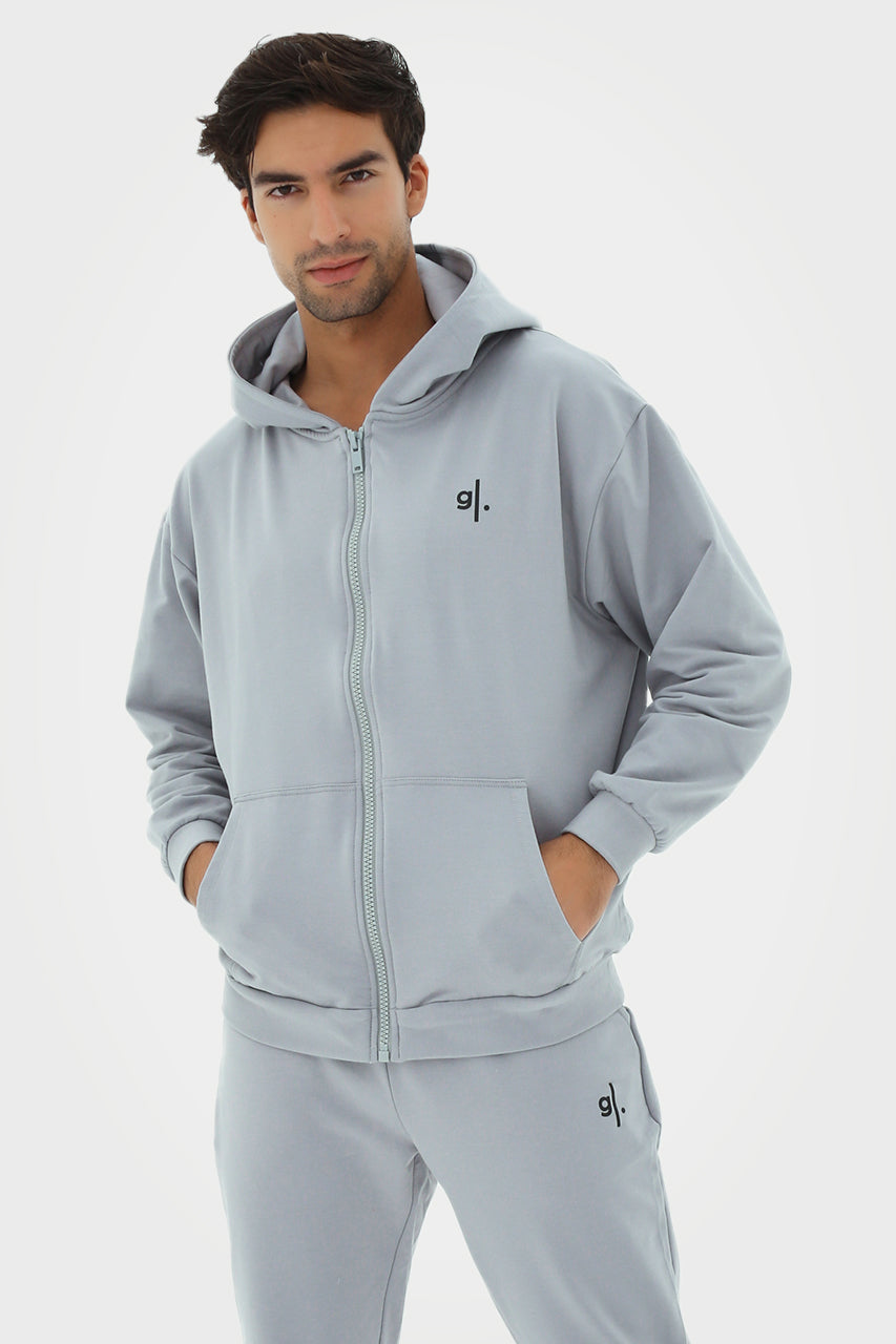 Organic Bamboo Men Oversized Zip Up Hoodie