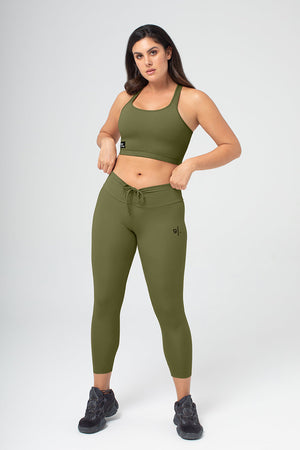 صدرية رياضية نسائية مستدامة بظهر متقاطع وخط طويل