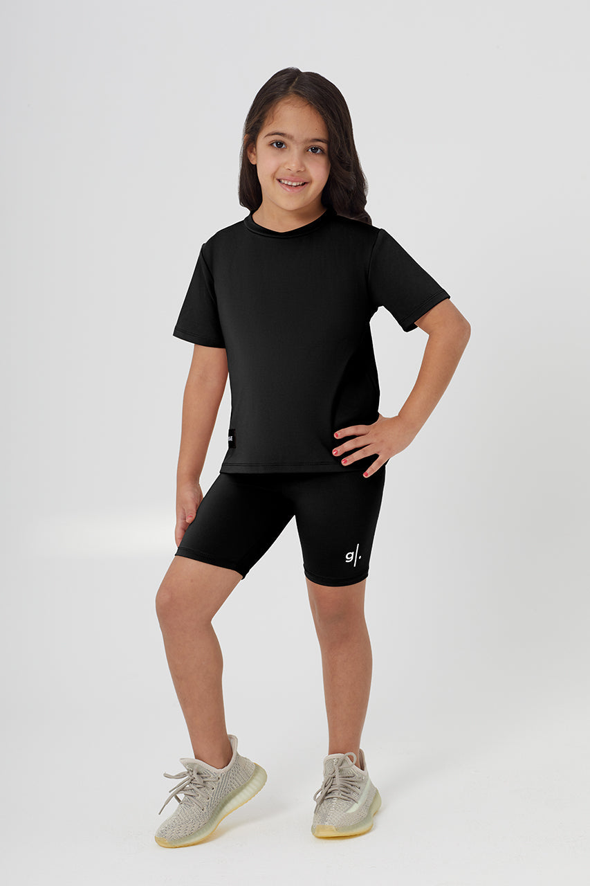 Girls Sustainable High Waist Biker Shorts