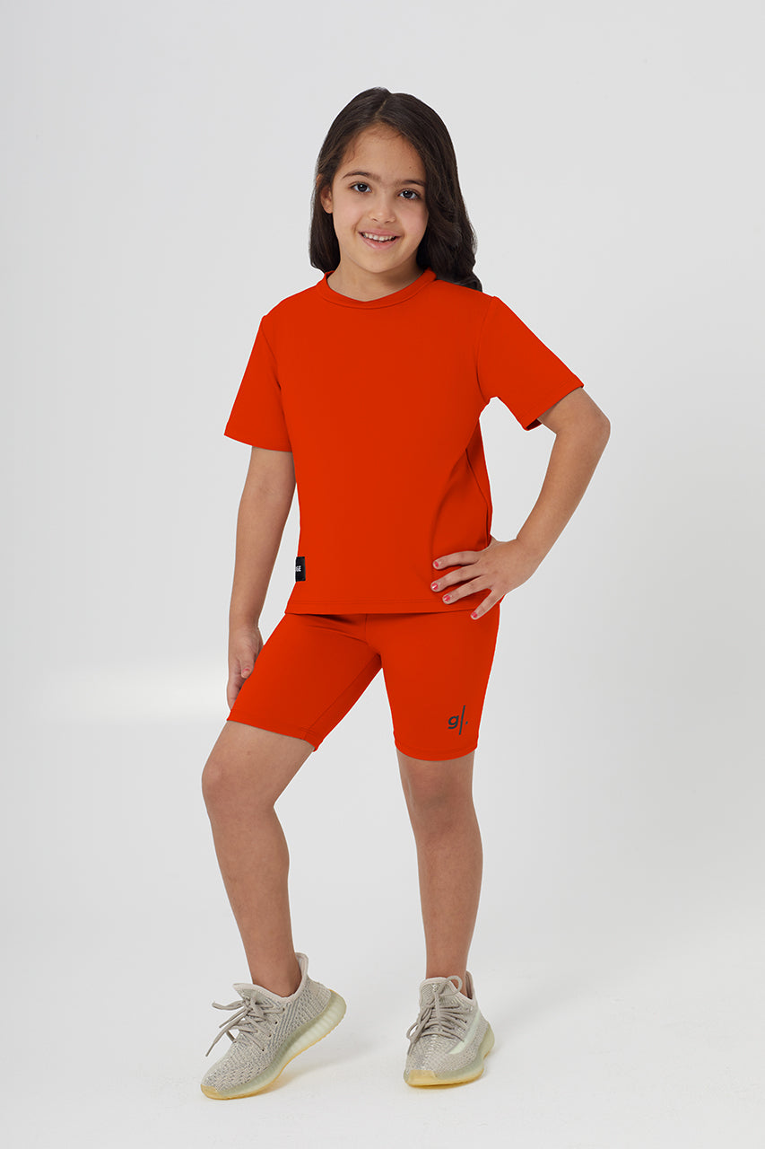 Girls Sustainable High Waist Biker Shorts