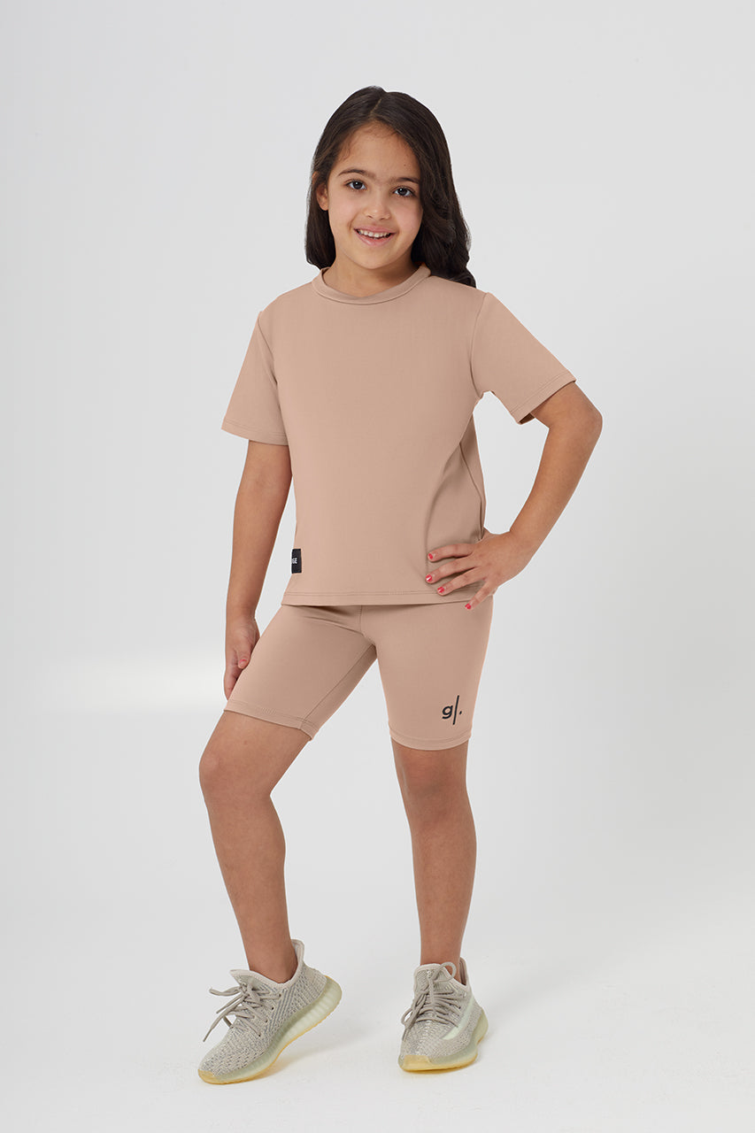 Girls Sustainable High Waist Biker Shorts