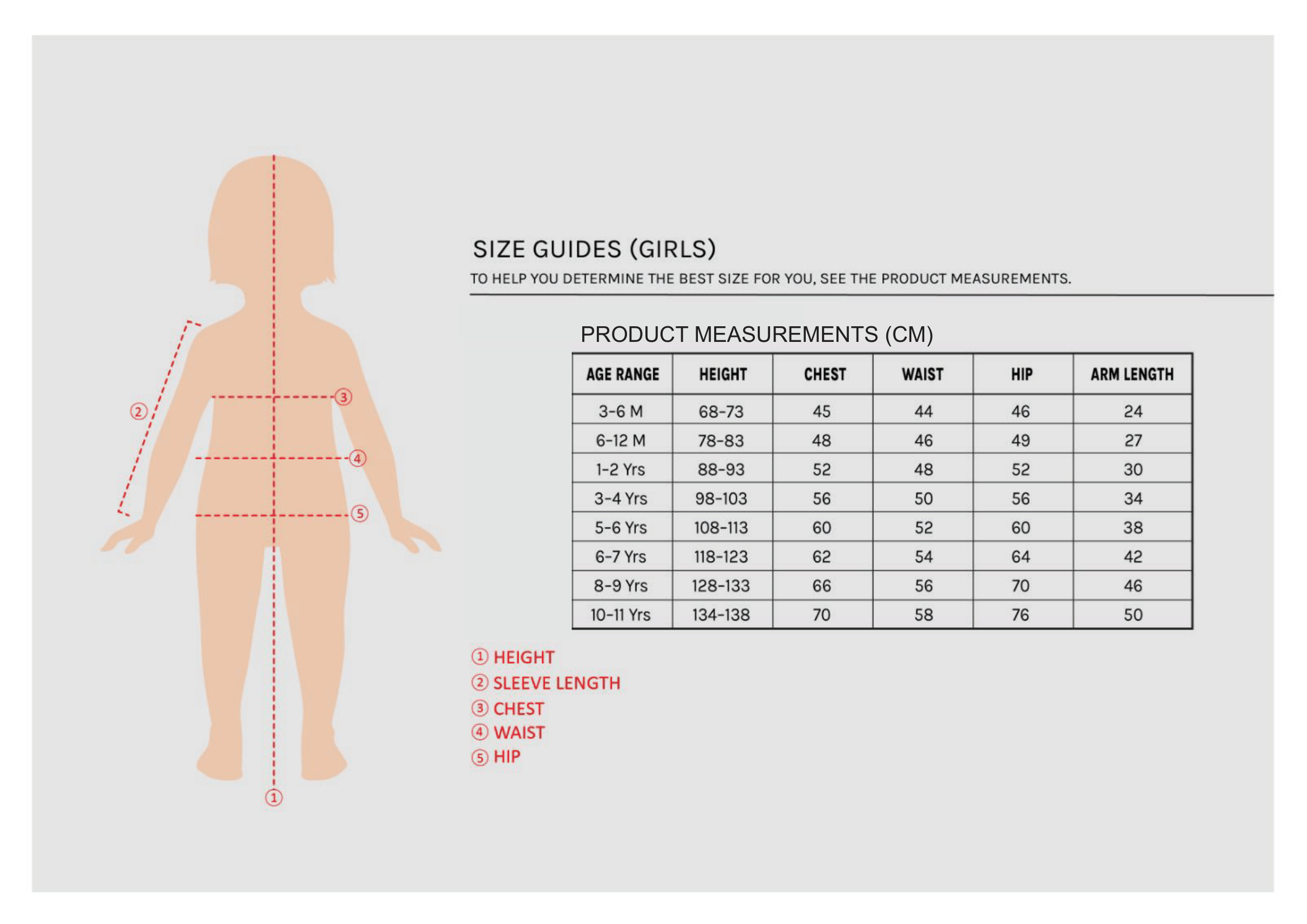 Girl size chart